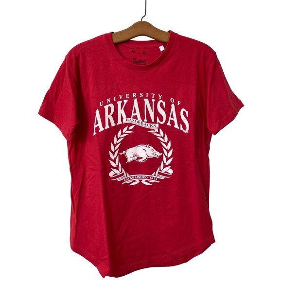 Pressbox University Of Arkansas Razorbacks Graphic T Shirt Women Medium Red NEW - Picture 1 of 6